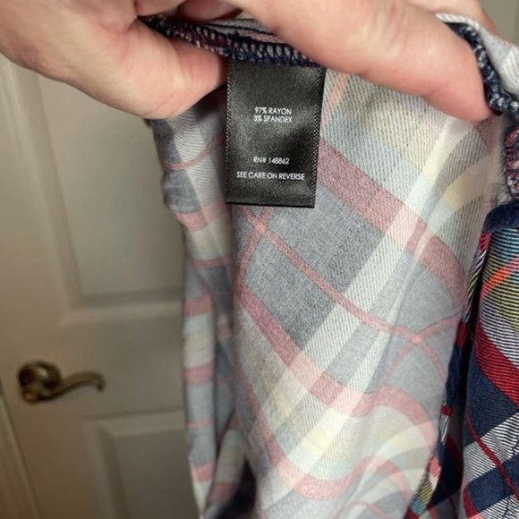 Torrid Blue Plaid Ava Stretch Challis Cami - Picture 6 of 8